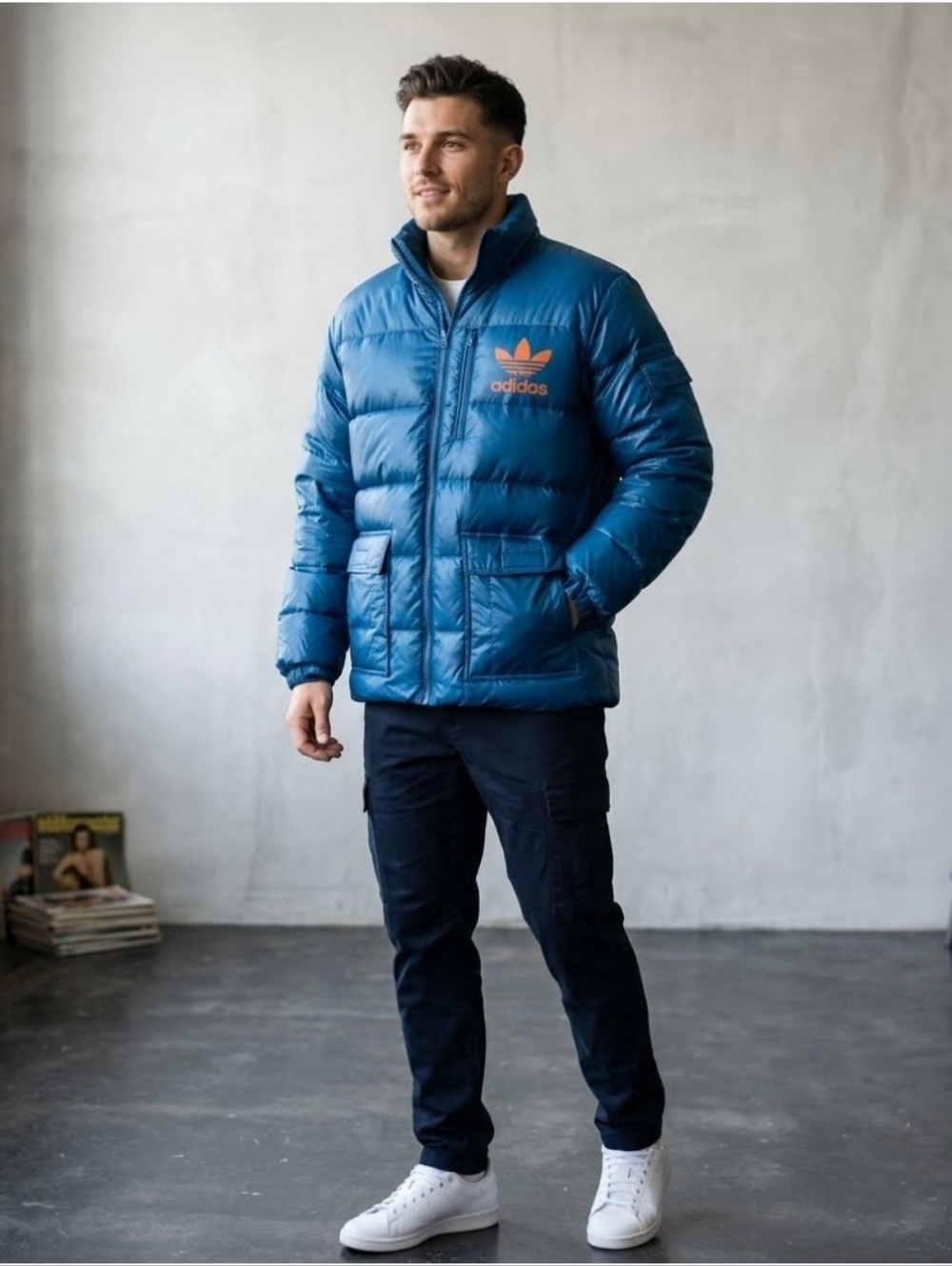 Adidas Blue Puffy Coat